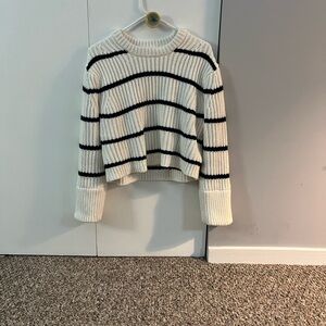 J. Crew Blue and White Striped Sweater